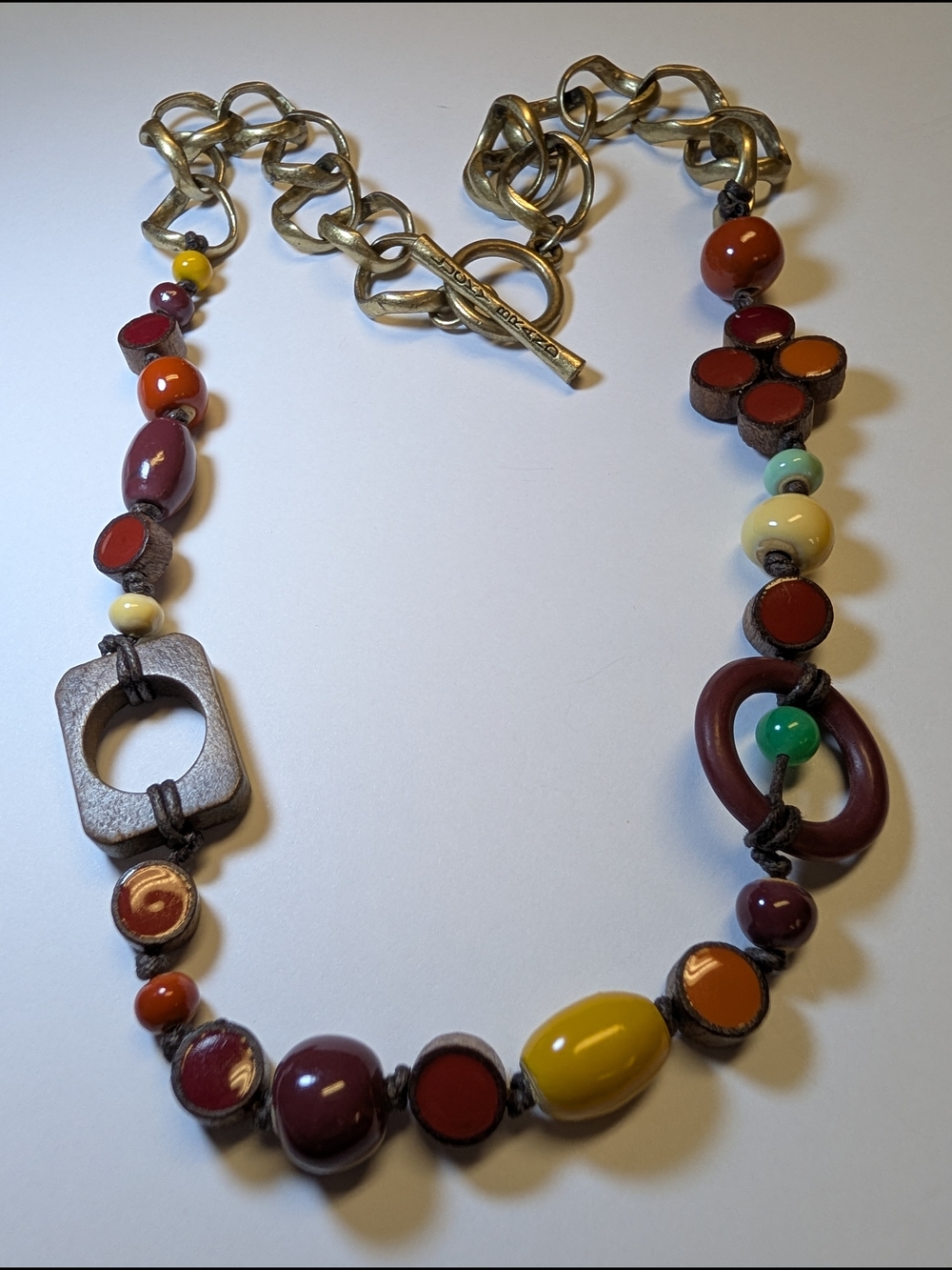 Lucky Brand Multicolor Bead & Wood Pendant Necklace - Women Jewelry